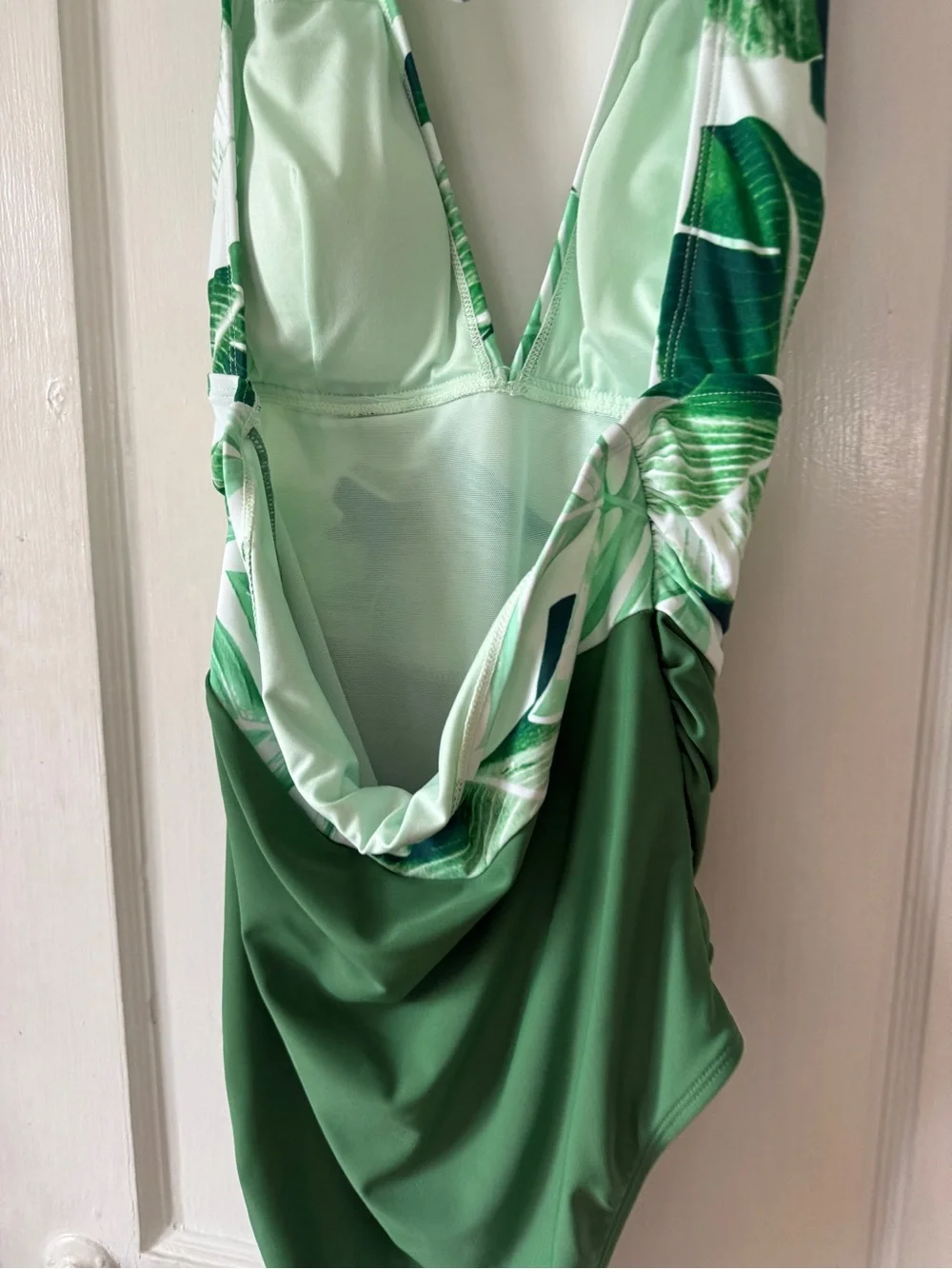 Green Tropical Print One-Piece Swimsuit